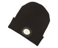Beanie Hat with Built-In Headlamp, LED, Rechargeable, 80lm, Black
